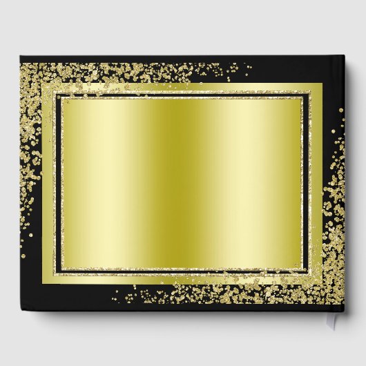 Glitzy Gouden Confetti Decoraties 100ste Verjaarda Gastenboek (Achterkant)