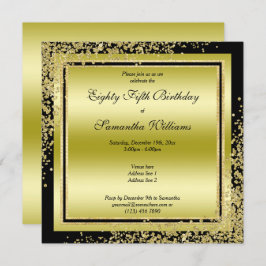 Glitzy Gouden Confetti Decoraties 85ste Verjaardag Kaart