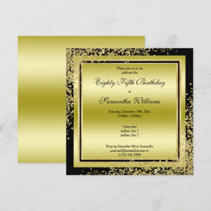 Glitzy Gouden Confetti Decoraties 85ste Verjaardag Kaart