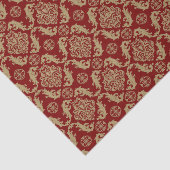 Glitzy gouden en bordeauxrode vakantie tissuepapier (Detail)