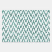 Glitzy Green Chevron Stripes Kerstmis Inpakpapier Vel (Voorkant 2)