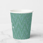 Glitzy Green Chevron Stripes Kerstmis Papieren Bekers (Links)