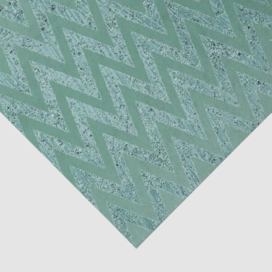 Glitzy Green Chevron Stripes Kerstmis Tissuepapier (Detail)