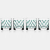Glitzy Green Chevron Stripes Kerstmis Whisky Glas (Achterkant)