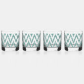 Glitzy Green Chevron Stripes Kerstmis Whisky Glas (Links)