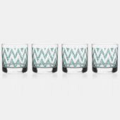 Glitzy Green Chevron Stripes Kerstmis Whisky Glas (Rechts)