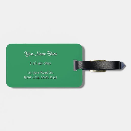 Glitzy Green Glitter Bagagelabel (Achterkant horizontaal)