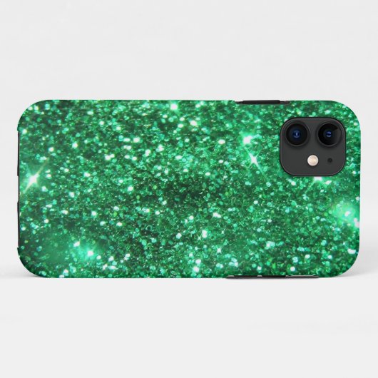 Glitzy Green Glitter Case-Mate iPhone Case (Achterkant (horizontaal))