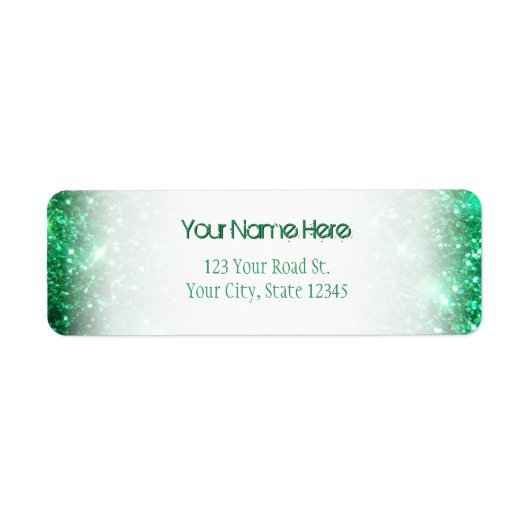 Glitzy Green Glitter Etiket (Voorkant)