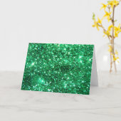 Glitzy Green Glitter Kaart (Gele Bloem)