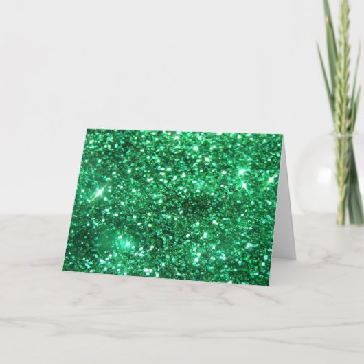 Glitzy Green Glitter Kaart (Voorkant)
