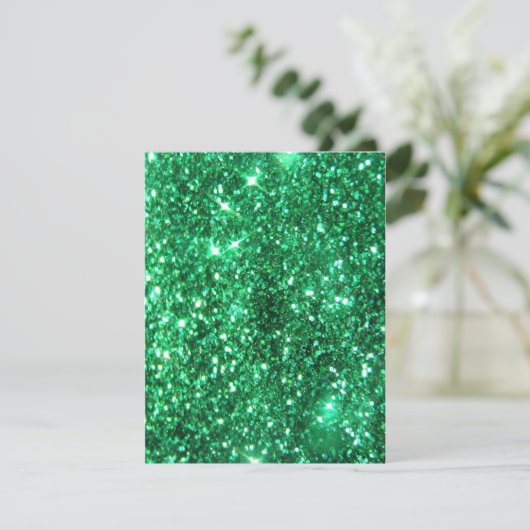 Glitzy Green Glitter Kaart (Staand voorkant)