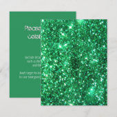 Glitzy Green Glitter Kaart (Voorkant / Achterkant)