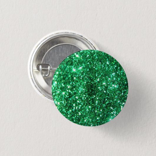 Glitzy Green Glitter Ronde Button 3,2 Cm (Voorkant /achterkant)
