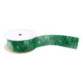 Glitzy Green Glitter Satijnen Lint (Spoel)