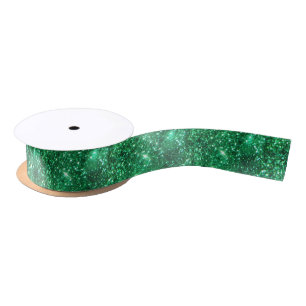 Glitzy Green Glitter Satijnen Lint