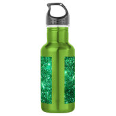 Glitzy Green Glitter Waterfles (Achterkant)