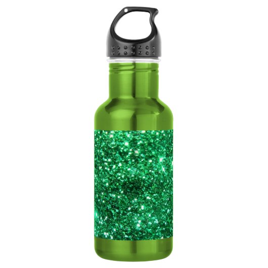 Glitzy Green Glitter Waterfles (Voorkant)