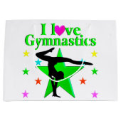 GLITZY GREEN IK HOU VAN GYMNASTIEK ONTWERP LARGE CADEAUTASJE (Voorkant)