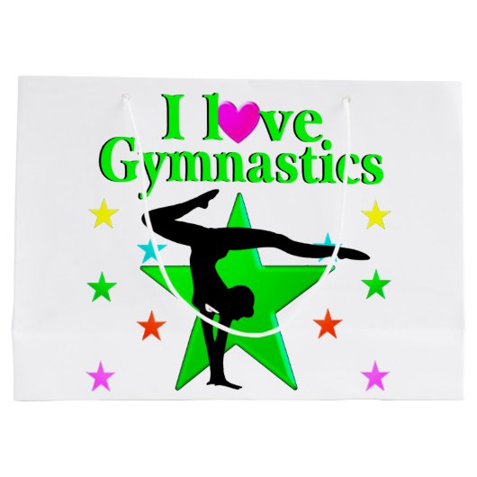 GLITZY GREEN IK HOU VAN GYMNASTIEK ONTWERP LARGE CADEAUTASJE (Achterkant)