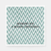 Glitzy Green White Chevron Stripes Kerstmis Servet (Voorkant)