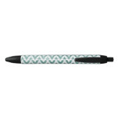 Glitzy Green White Chevron Stripes Kerstmis Zwarte Inkt Pen (Achterkant)