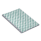 Glitzy Green White Chevron Stripes Notitieboek (Rechterzijde)