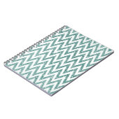 Glitzy Green White Chevron Stripes Notitieboek (Linkerzijde)