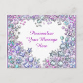 Glitzy Heart Pareltjes Persoonlijk Bericht Briefkaart (Voorkant)