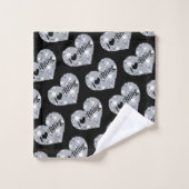 Glitzy Ik hou van Bling text op zilveren diamantha Bad Handdoek (Wasdoekje)