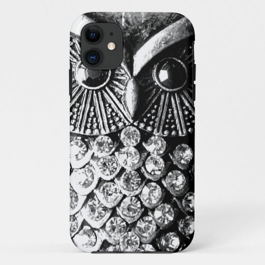 Glitzy Jeweled Metal Owl Case-Mate iPhone Case (Achterkant)