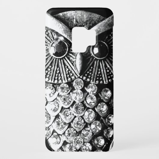 Glitzy Jeweled Metal Owl Case-Mate Samsung Galaxy Hoesje (Achterkant)