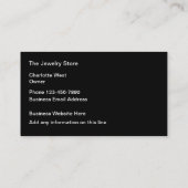 Glitzy Jewelry Store Moderne Two Side Visitekaartje (Achterkant)
