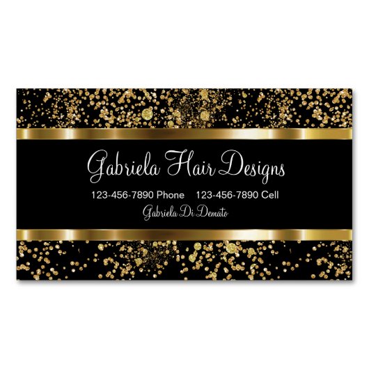 Glitzy kapper visitekaartje magneet (Voorkant)