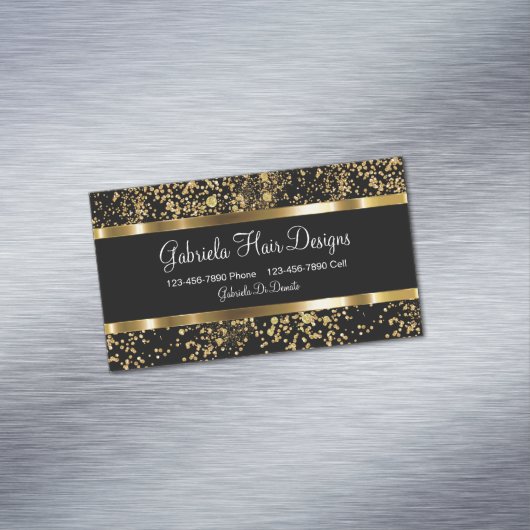Glitzy kapper visitekaartje magneet (Voorbeeld)