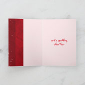 Glitzy kerstglans rode kaart (Binnen)