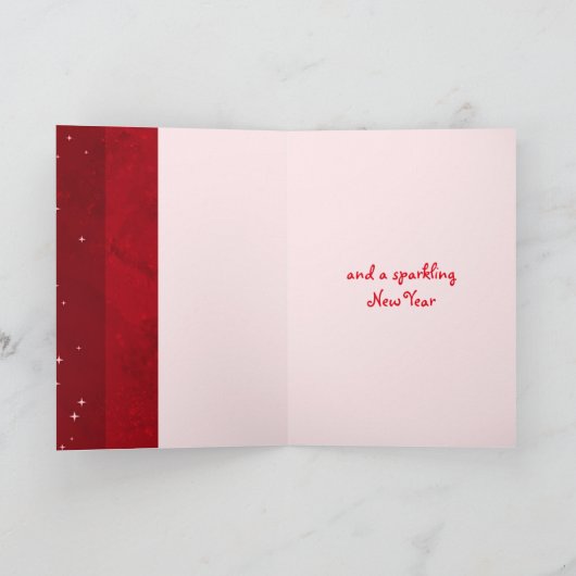 Glitzy kerstglans rode kaart (Binnen)