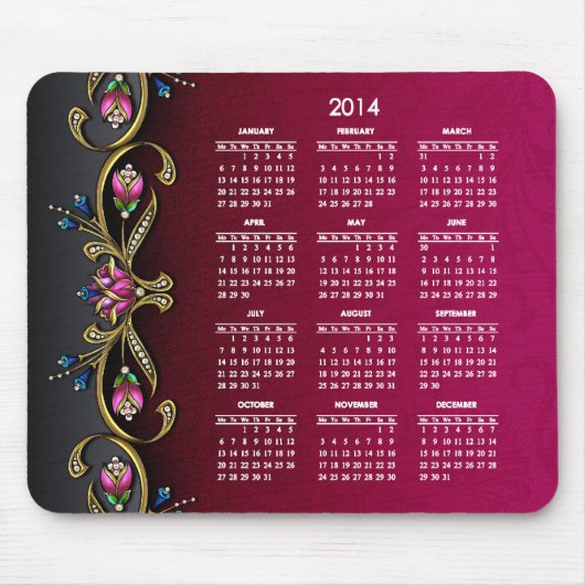 Glitzy Lady 2014 Agenda Muismat (Voorkant)