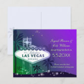 Glitzy Las Vegas Bruiloft Save the Date Aankondigingskaart (Voorkant / Achterkant)