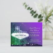 Glitzy Las Vegas Bruiloft Save the Date Aankondigingskaart (Staand voorkant)