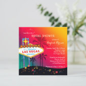 Glitzy Las Vegas Vrijgezellenfeest Kaart (Staand voorkant)
