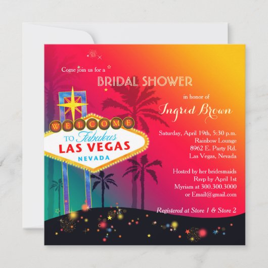 Glitzy Las Vegas Vrijgezellenfeest Kaart (Voorkant)