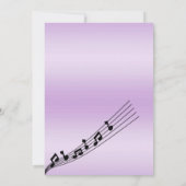 Glitzy Lila Muzieknoten Verjaardag Kaart (Achterkant)