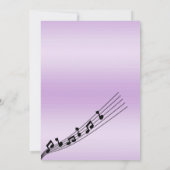Glitzy Lila Muzieknoten Verjaardag Kaart (Achterkant)