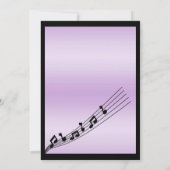 Glitzy Lila Muzieknoten Verjaardag Kaart (Achterkant)