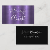 Glitzy Makeup Artist Paarse achtergrond Visitekaartje (Voorkant / Achterkant)