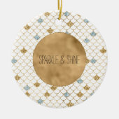 Glitzy Mermaid Blue Glitter Keramisch Ornament (Voorkant)