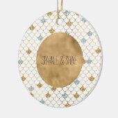 Glitzy Mermaid Blue Glitter Keramisch Ornament (Links)