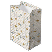 Glitzy Mermaid Blue Glitter Medium Cadeauzakje (Voorkant Gekanteld)
