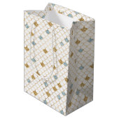 Glitzy Mermaid Blue Glitter Medium Cadeauzakje (Achterkant Gekanteld)